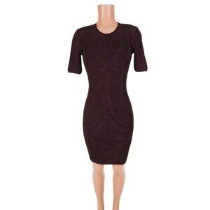 Just Cavalli Lurux Cocktail Evening Dress Size 8 Brown Metallic NWT $550